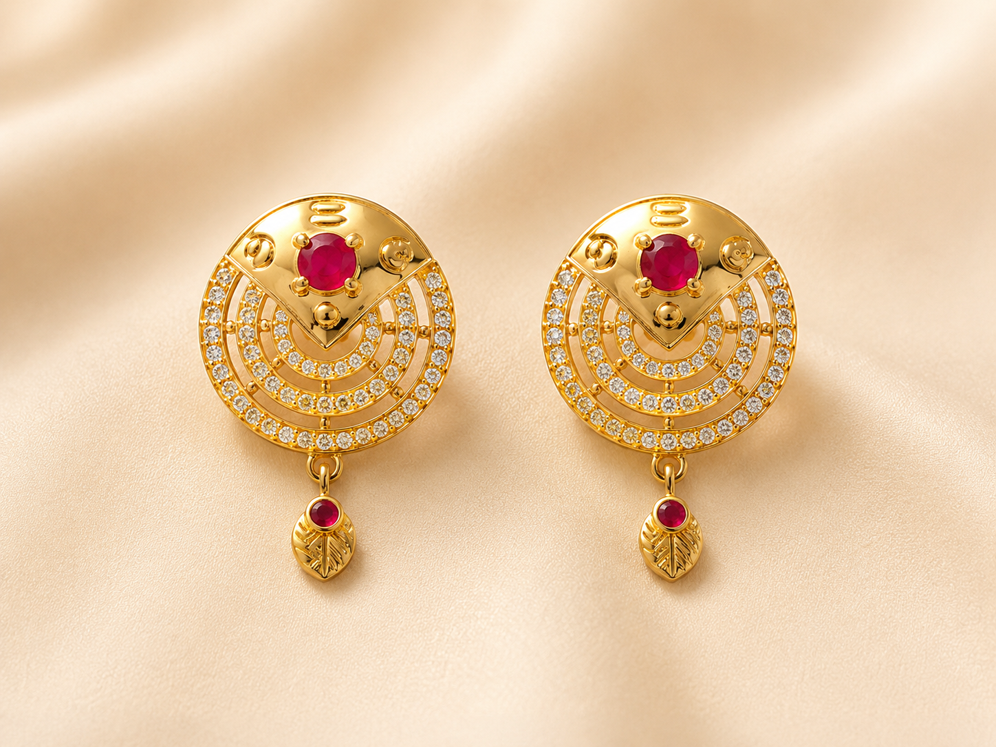 Royal Ruby Radiance Gold Necklace Set 4 Items - Image 4