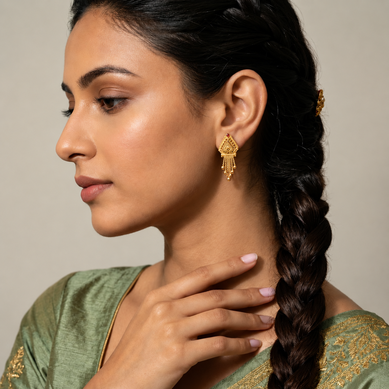 Gold-Tone Traditional Drop Earrings