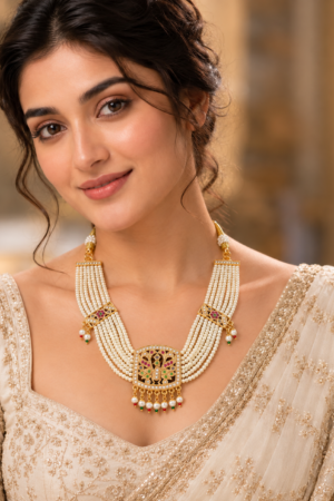 Royal Peacock Pearl Multi-Strand Necklace