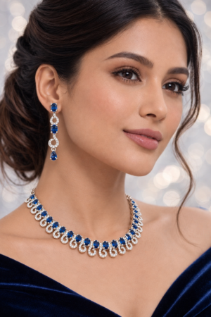 Royal Blue Sapphire Crystal Drop Earrings