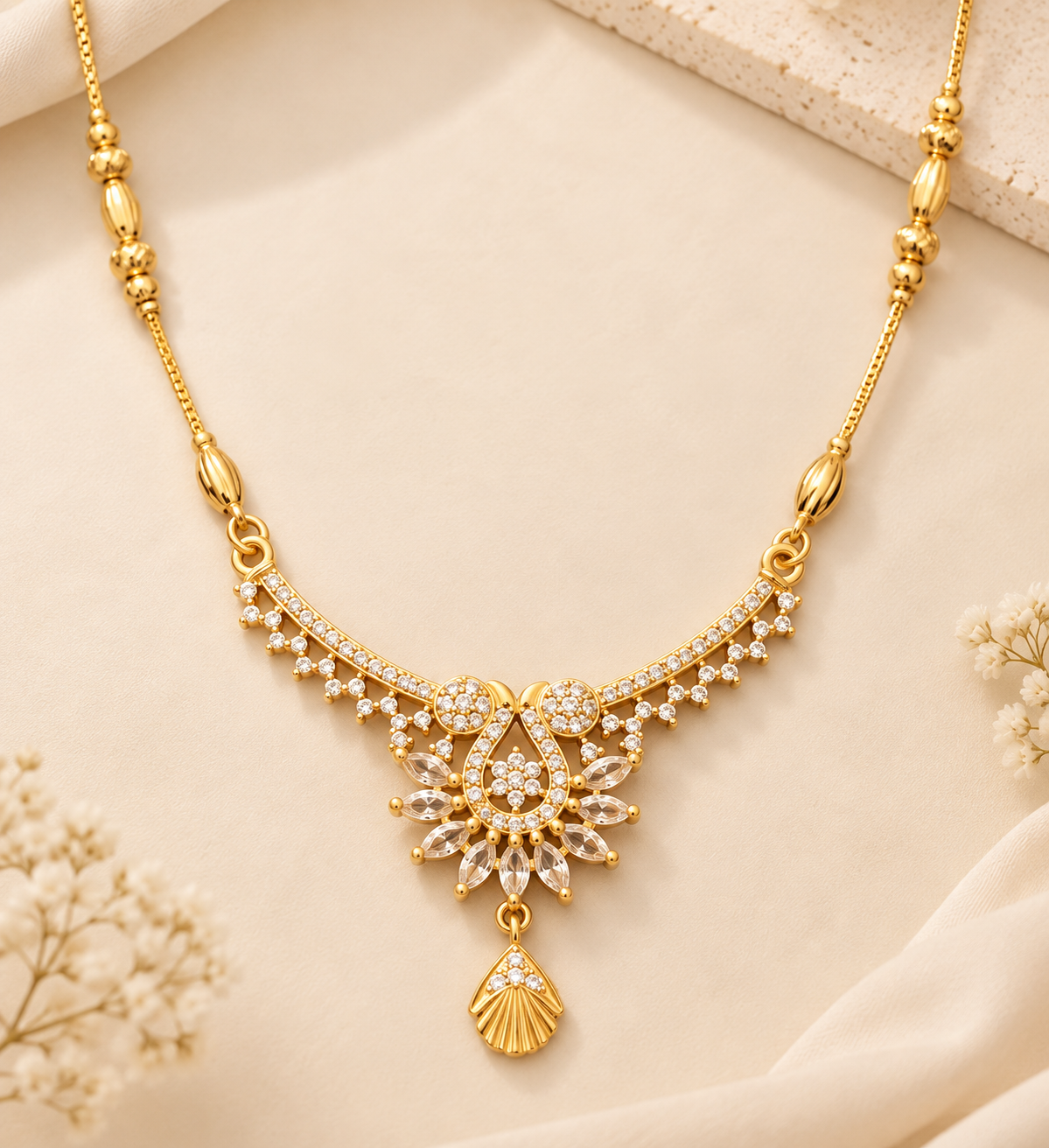 Aarohi Teardrop Radiance Necklace Set - Image 4