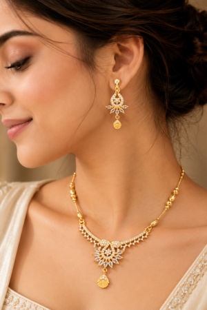 Aarohi Teardrop Radiance Necklace Set