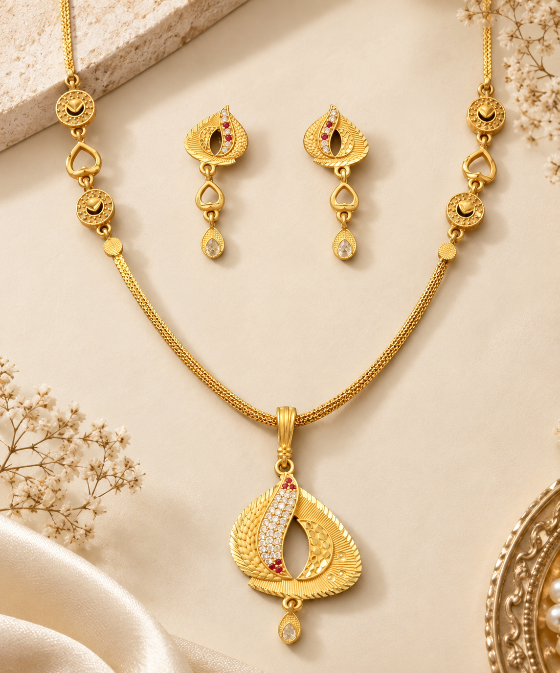Paisley Mango Motif Necklace Set - Image 2
